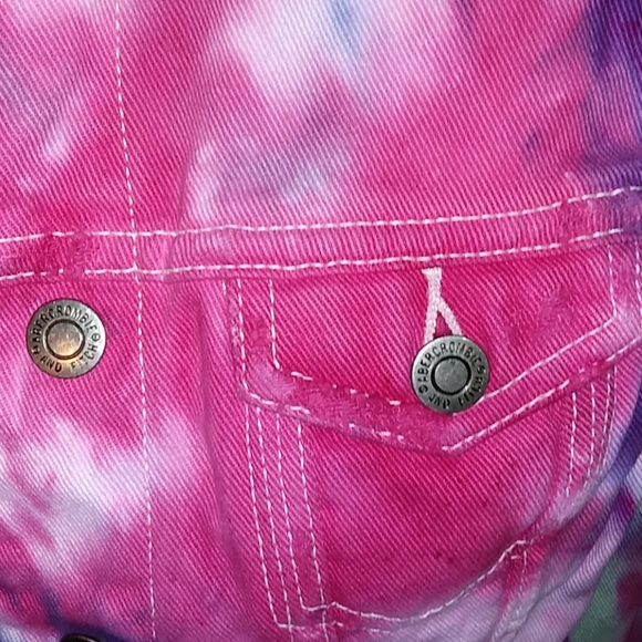 Abercrombie & Fitch tye dye jean jacket Sz M - Picture 5 of 6